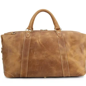 Vintage Crazy Horse Leather Travel Duffle Bag