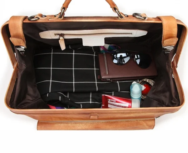 Vintage Genuine Leather Travel Duffel Bag