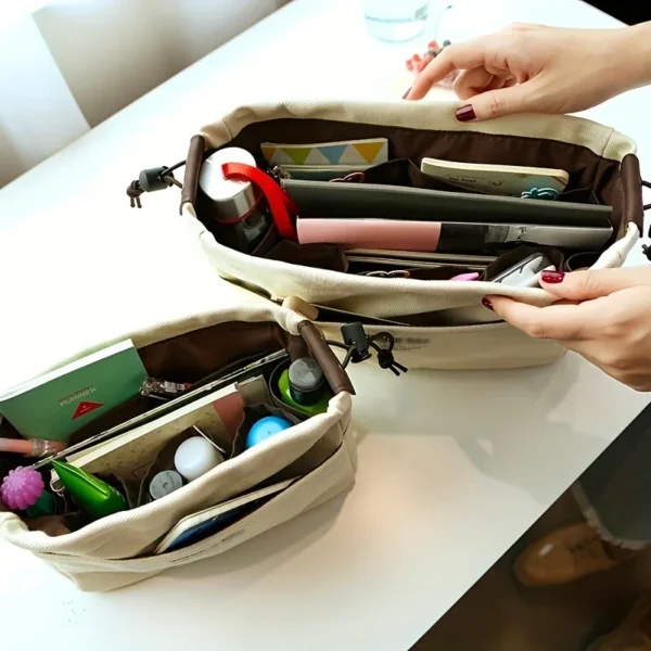 Canvas Multi-Pocket Travel Organizer Bag