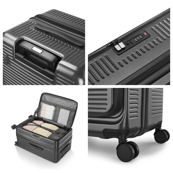 20-Inch Expandable Front-Opening Luggage