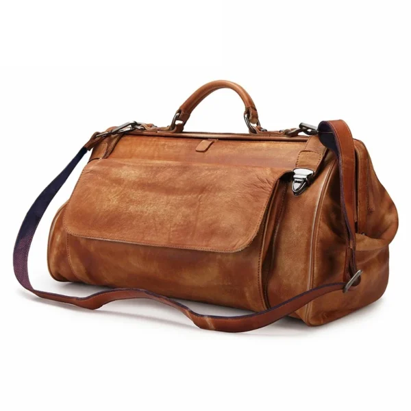 Vintage Genuine Leather Travel Duffel Bag