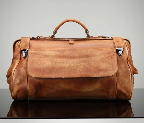 Vintage Genuine Leather Travel Duffel Bag