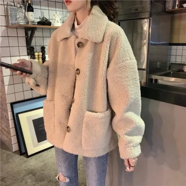 Women's Teddy Fleece Button Jacket