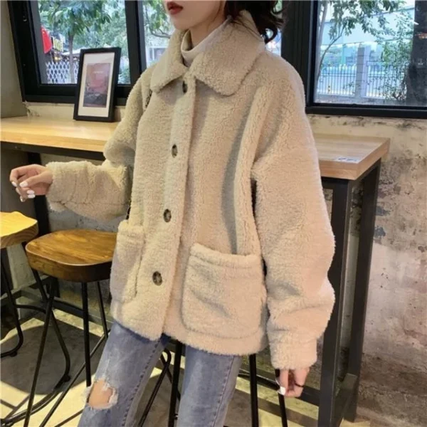 Women's Teddy Fleece Button Jacket